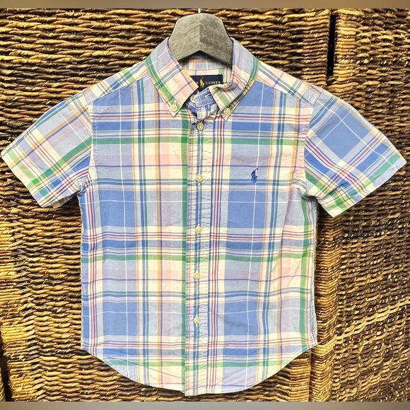 Ralph Lauren Kids Multicolor Plaid‎ Button-Down Shirt- Size:5 - Picture 1 of 4